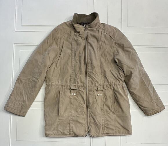 croft & barrow Other - Croft & Barrow Mens Sz L Vintage Thick Lined Suede Feel Coat Jacket No Hood